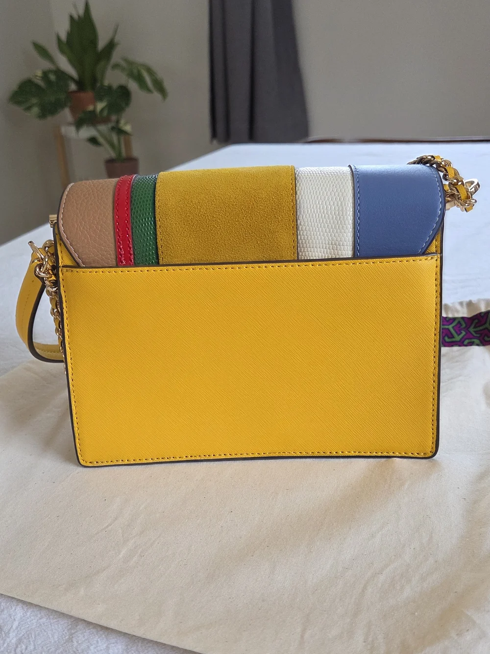 Tory Burch Robinson Balloon Stripe Convertible Shoulder Bag, Like NEW